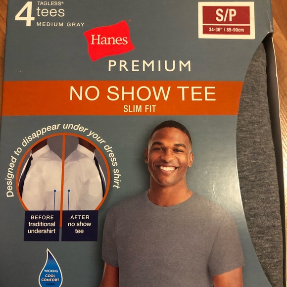 Hanes Slim Fit Gray Undershirts 